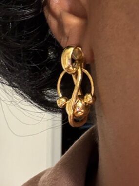 Gold-Tone Hoop Drop Earrings - Women Jewelry